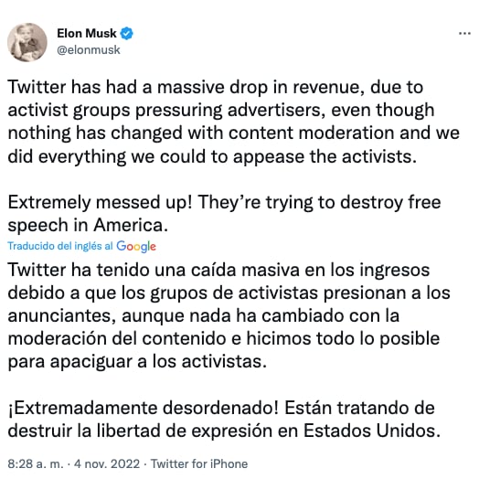 Elon Musk culpa a activistas