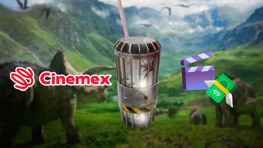Vaso de Jurassic World Rebirth en Cinemex: Precio del coleccionable de este dinosaurio con luz