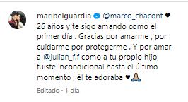 Maribel Guardia le agradece a Marco Chacón por el apoyo con Julián Figueroa.