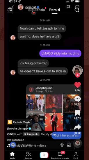 Noah schnapp echa de cabeza a Doja Cat