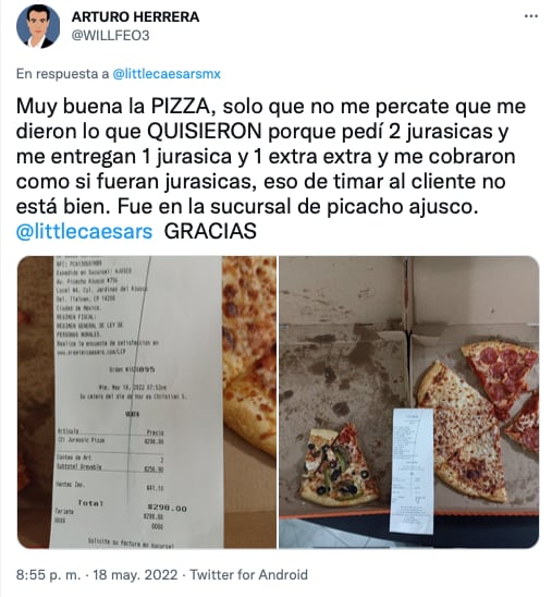 Usuarios de internet hablan de la Dinopizza de Little Caesars