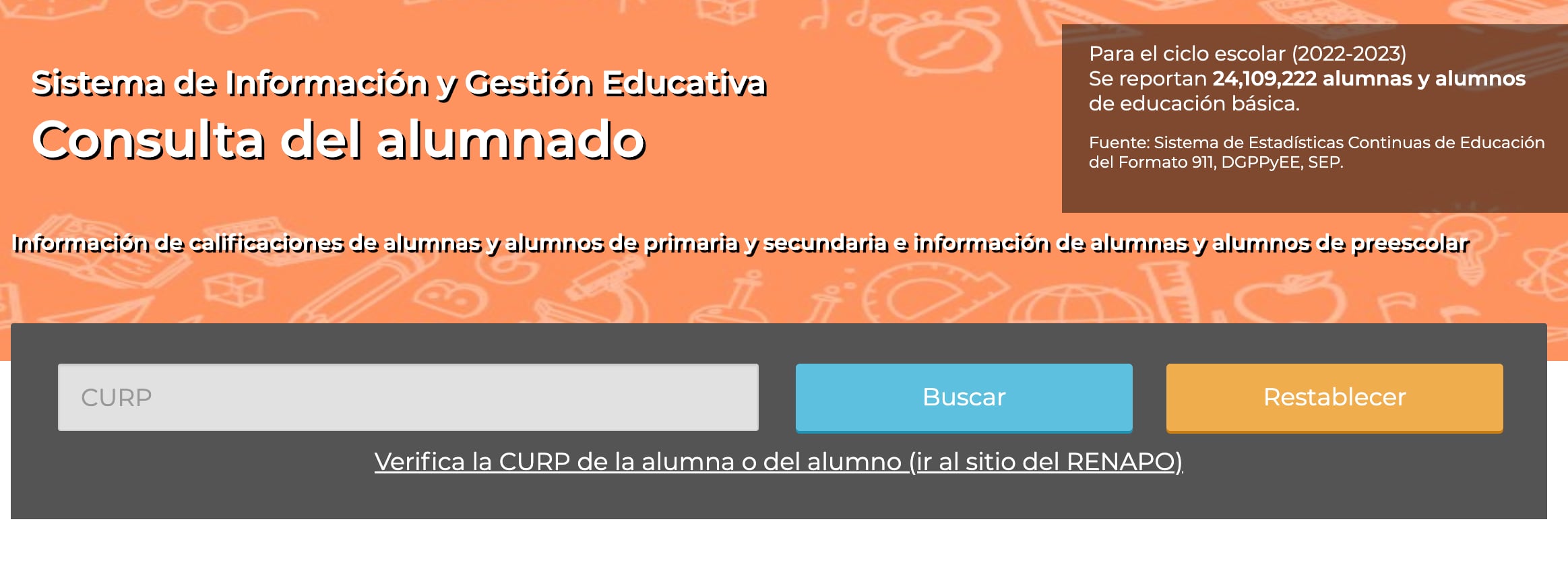Portal en línea para consultar la boleta de calificaciones del nivel básico