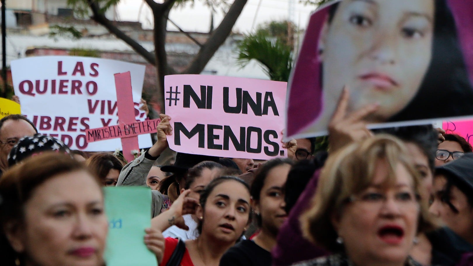 Protesta por feminicidios en México.