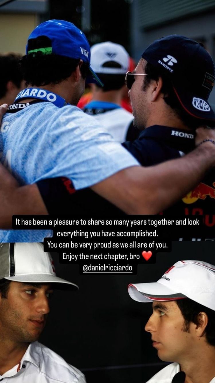 Checo Pérez lanza dardo a Daniel Ricciardo tras salir de Red Bull