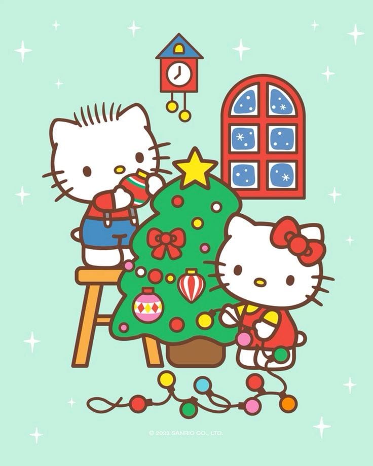8 tarjetas navideñas de Hello Kitty para imprimir y regalar a tus seres queridos en Navidad