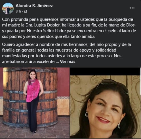 ¿Qué le pasó a Guadalupe Dobler López? Doctora de Mazatlán fue encontrada muerta tras 9 días desaparecida; hay un detenido