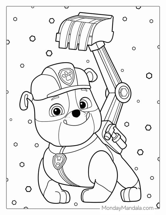Dibujos de Paw Patrol en la lluvia para colorear