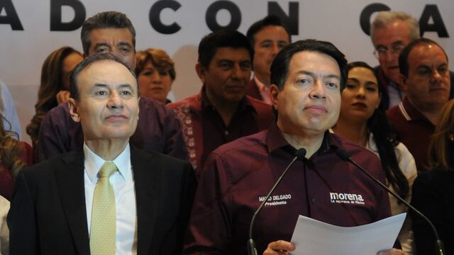 Mario Delgado y Alfonso Durazo anuncian el método para elegir al candidato a la presidencia de parte de Morena.