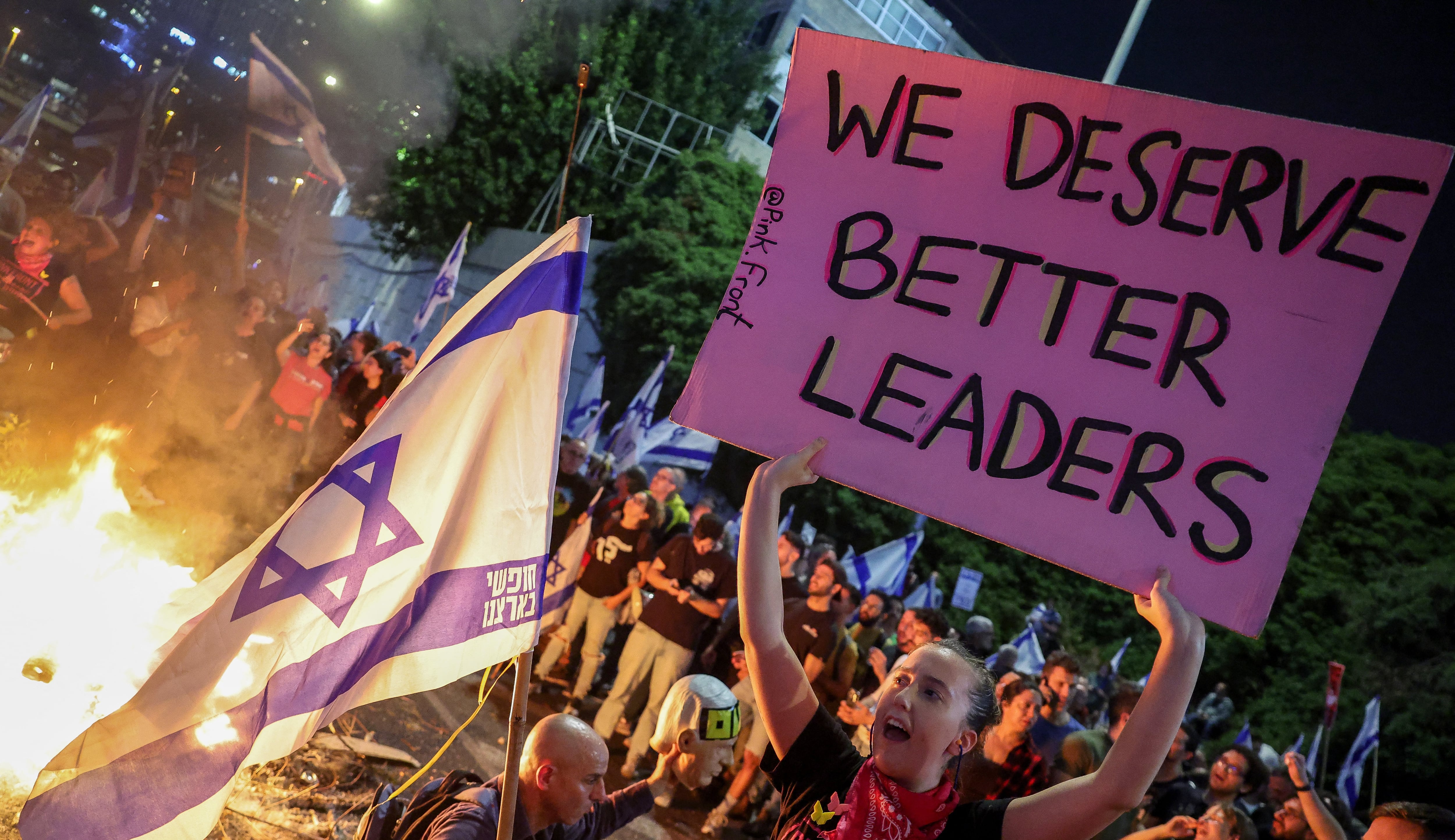 Protestas contra el gobierno israelí en Tel Aviv