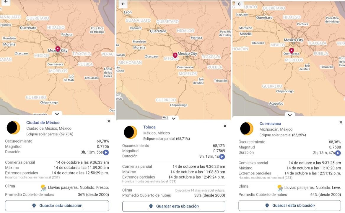 Eclipse solar 2023 en México