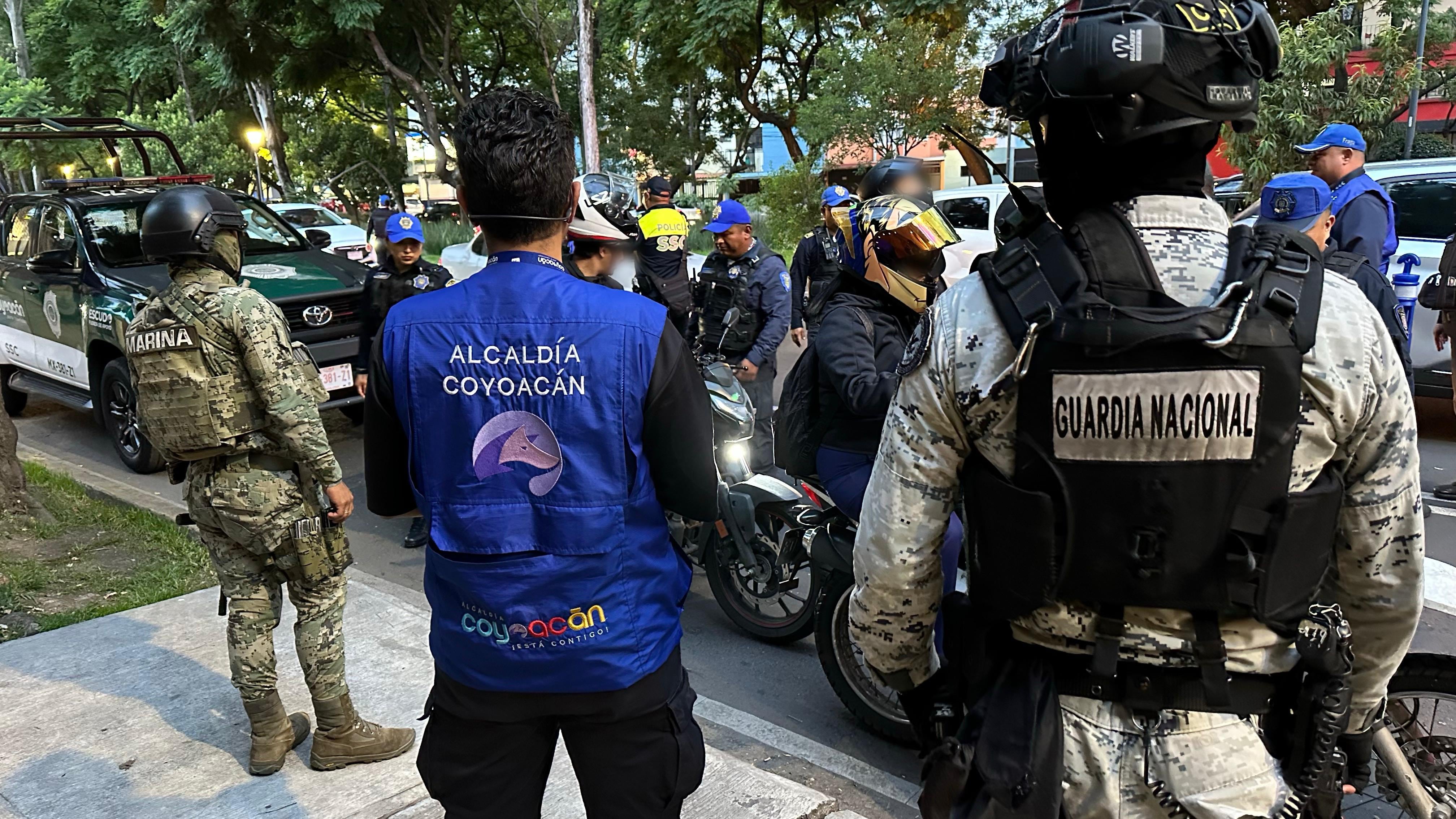 Alcaldía Coyoacán puso en marcha dispositivos de seguridad para revisar a motociclistas