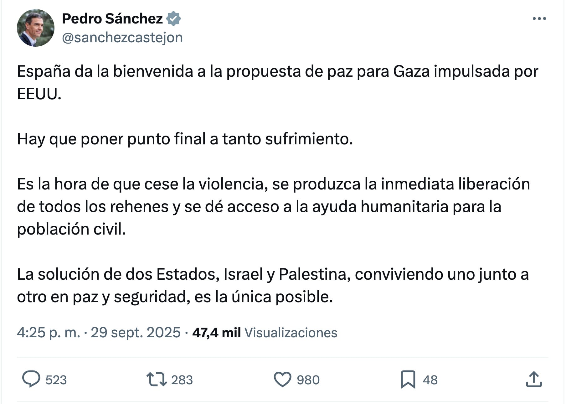 España a favor de plan de Donald Trump