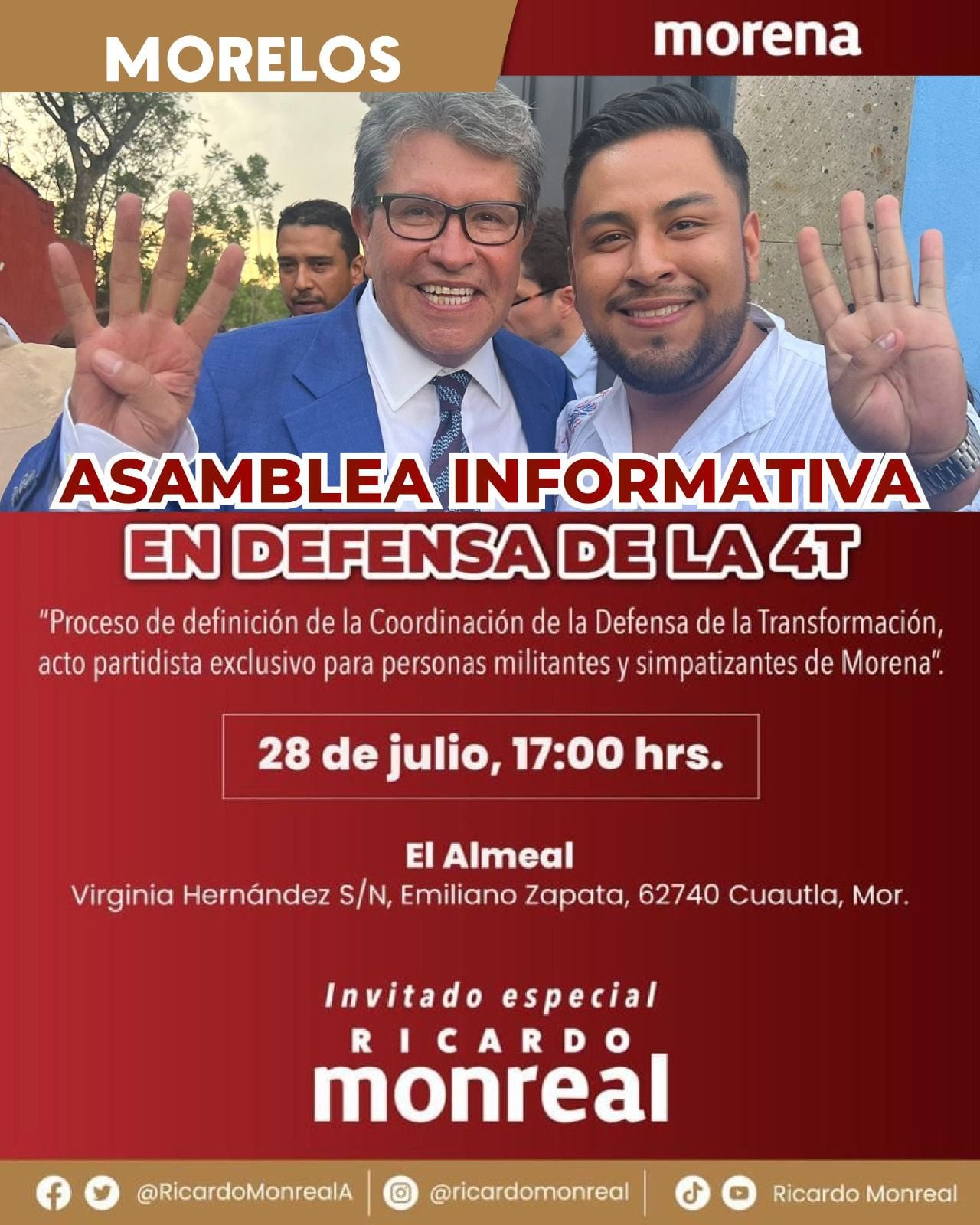Evento de Ricardo Monreal en Morelos