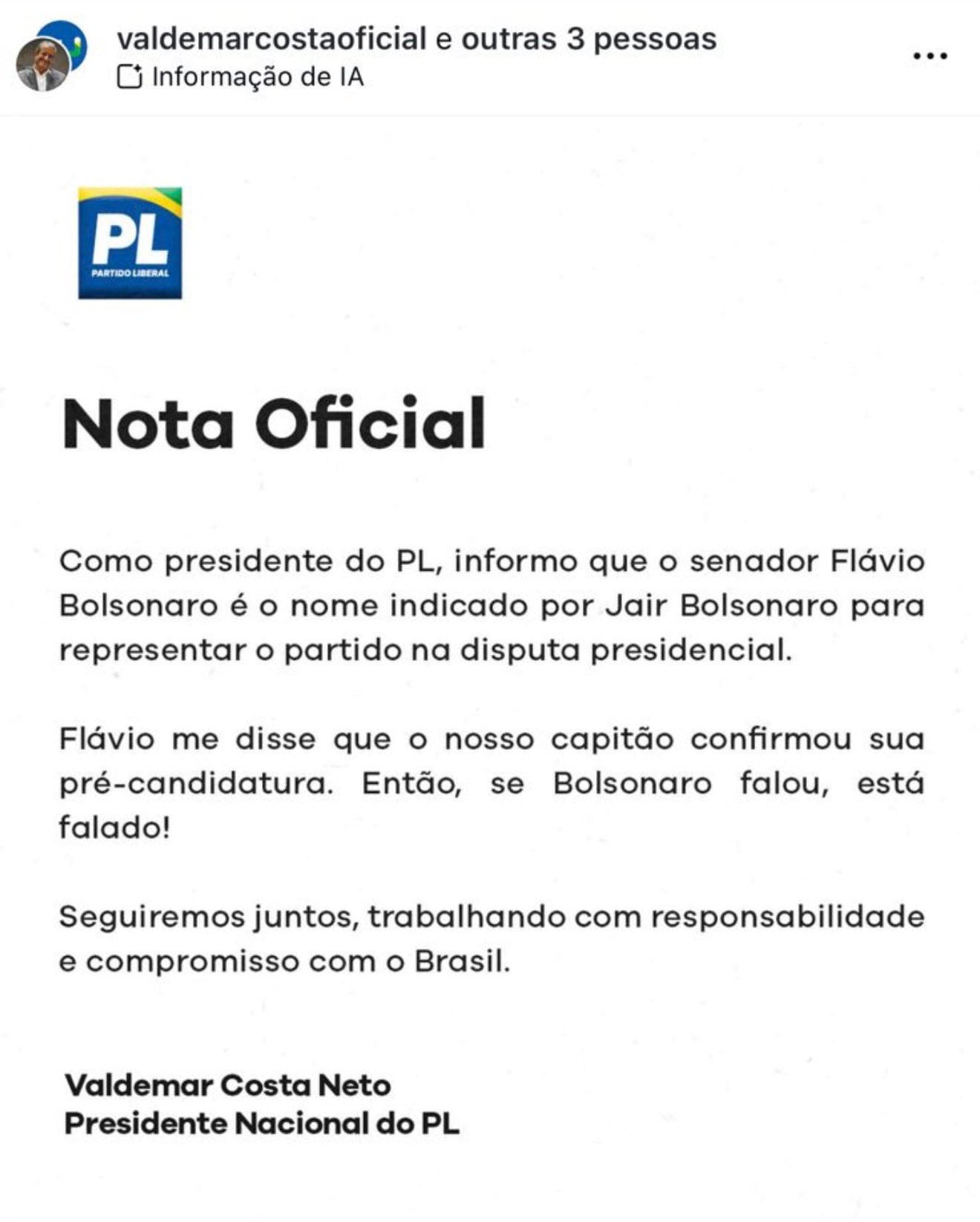 Hijo de Jair Bolsonaro va por la presidencia de Brasil en 2026