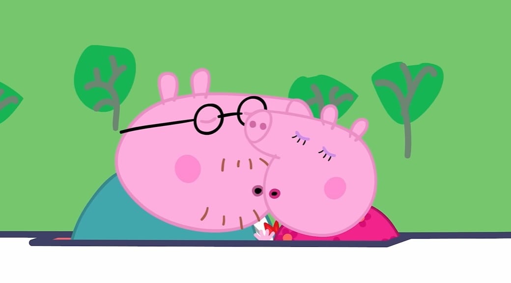 Papá Cerdito y Mamá Cerdita tienen una cita por San Valentín