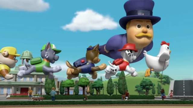 Rocky y Ryder salvan el desfile de globos de Paw Patrol