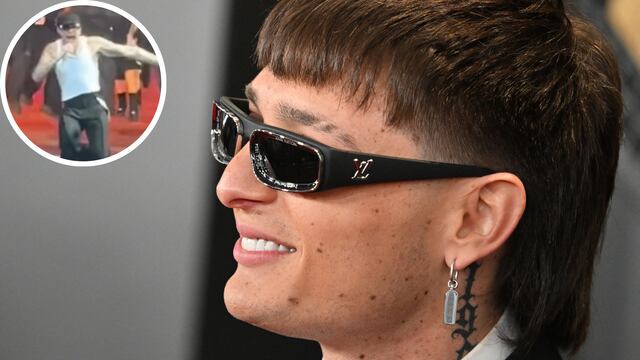 Así fue la caída de Peso Pluma que le dejó un tobillo fracturado.