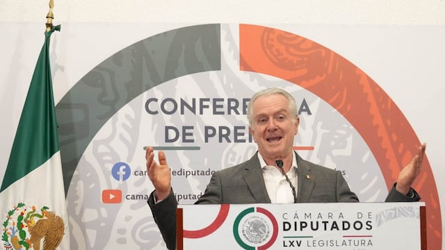 Santiago Creel, presidente de la mesa directiva en la Cámara de Diputados, ofreció una conferencia de prensa en el Palacio Legislativo de San Lázaro