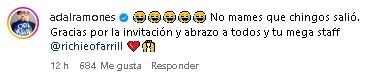 Adal Ramones le agradece a Ricardo O'Farrill el sketch.