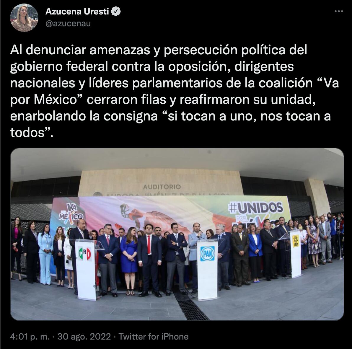 Va por México acusa ataques y persecución política: “si tocan a uno, tocan a todos