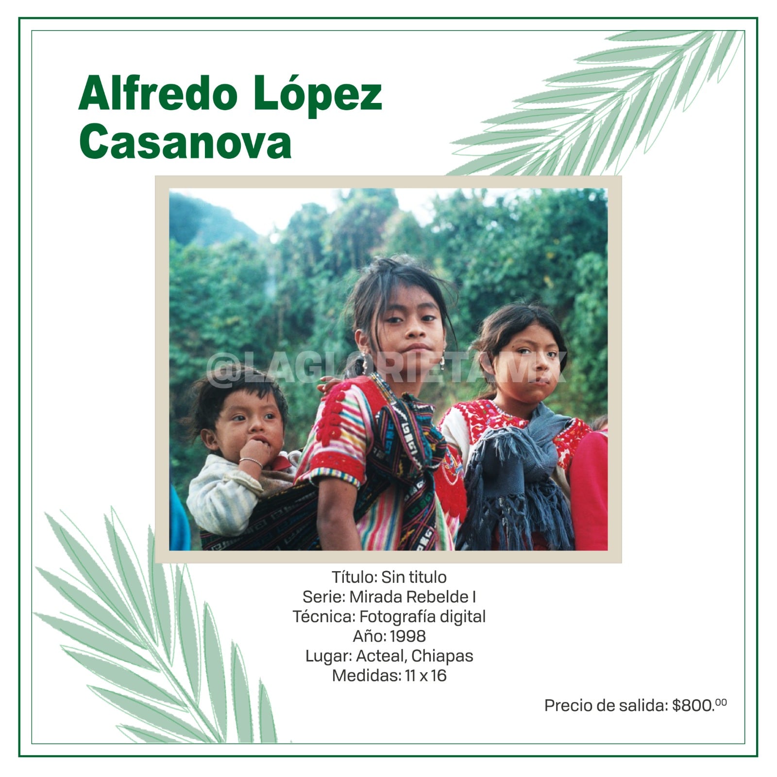 Foto que se subastará por la Glorieta