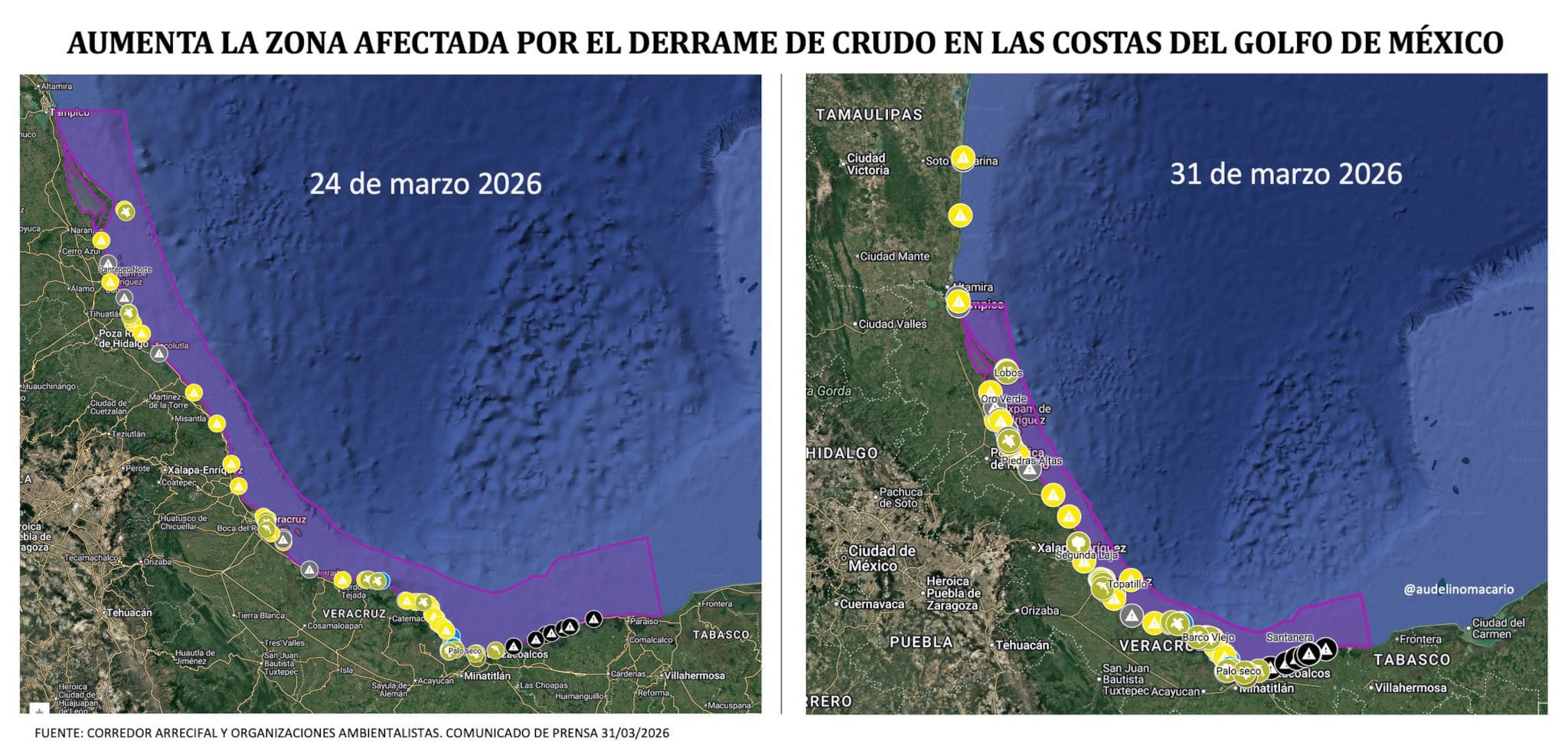 Derrame de Hidrocarburos llegó a Tamaulipas