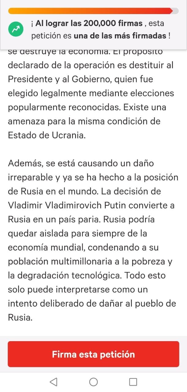 Petición de destitución de Vladímir Putin
