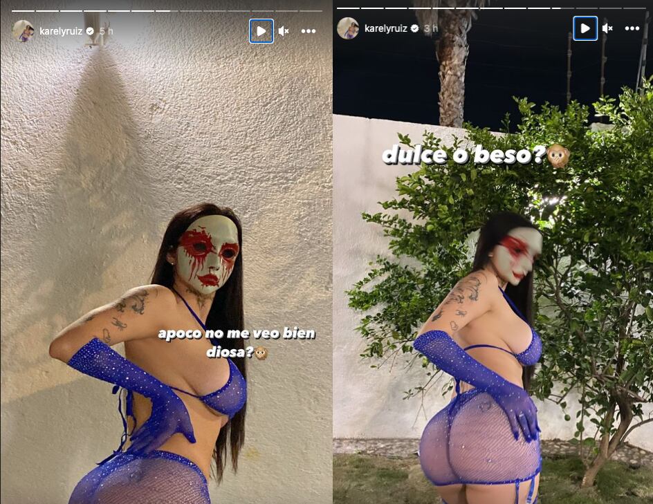 Karely Ruiz aprovechó su disfraz lo máximo