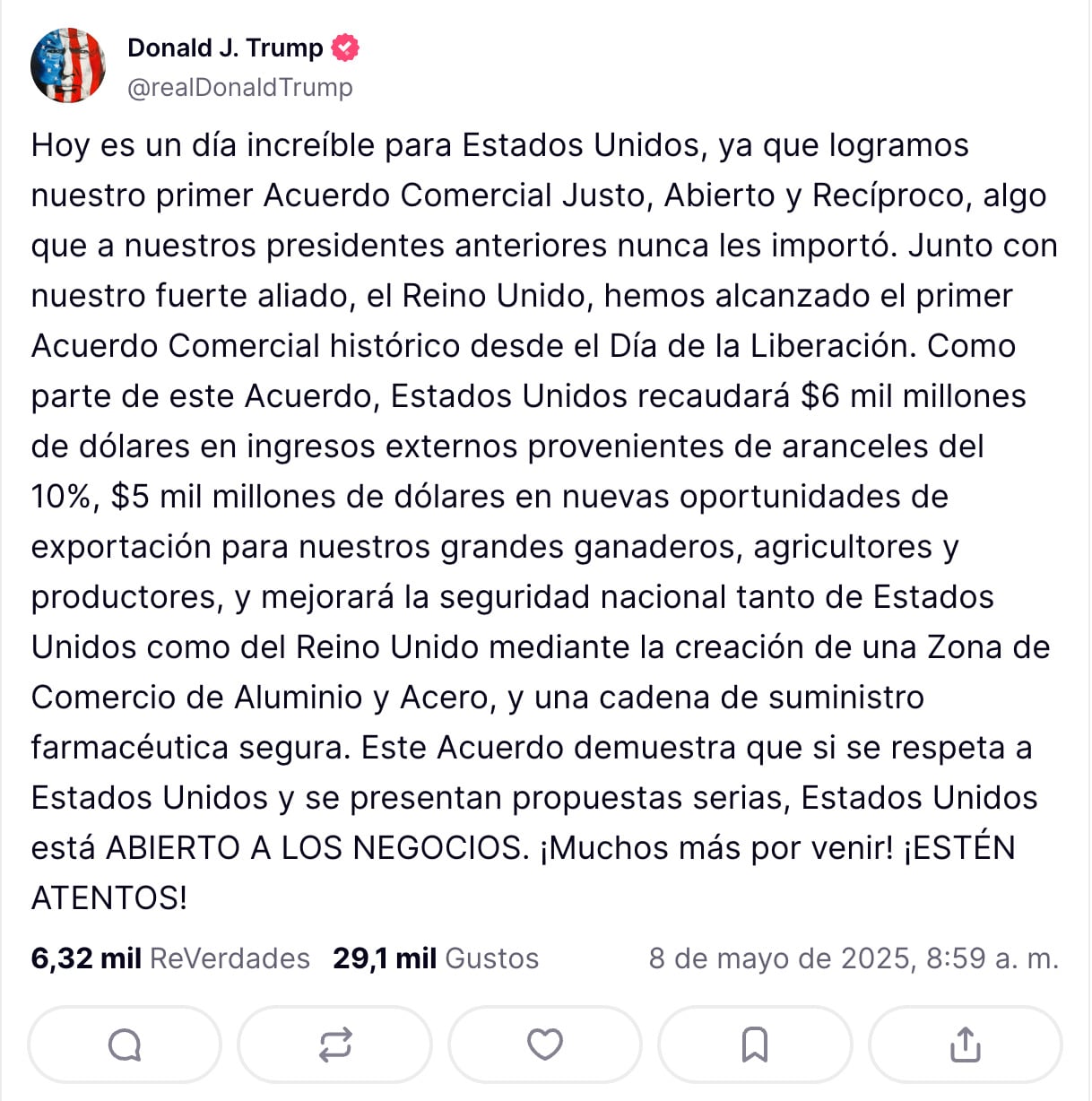 Más aranceles: Estados Unidos amenaza a estos países