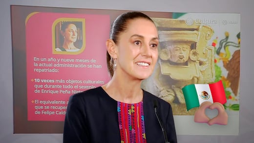 Sheinbaum ha repatriado 10 veces más piezas arqueológicas que en el sexenio de Peña Nieto