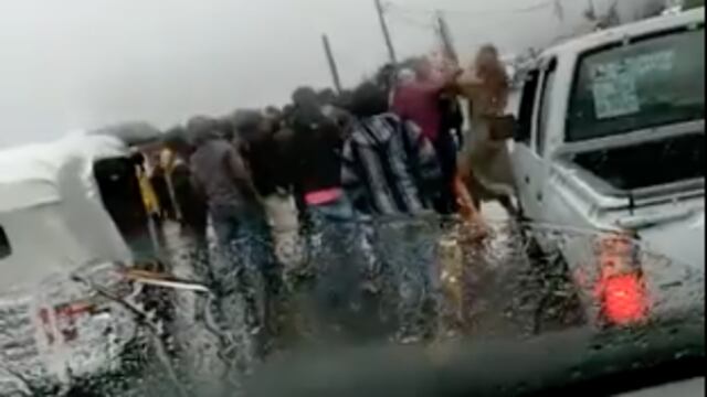 captura de video de ataque de manifestantes a turista rusa en Chiapas