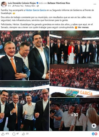 Captan a Luis Donaldo Colosio Riojas dormido durante informe de Héctor García