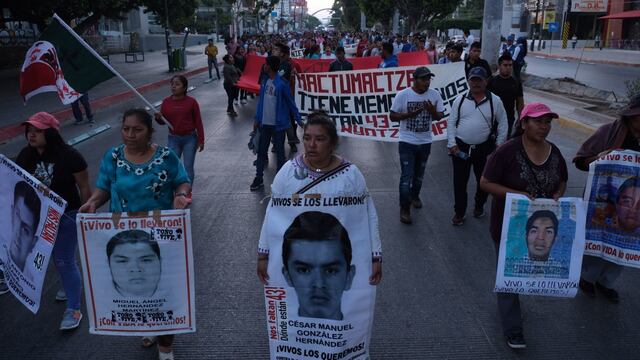 Protesta en Chiapas por Ayotzinapa.