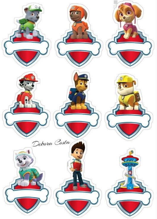 Etiquetas navideñas de Paw Patrol para imprimir