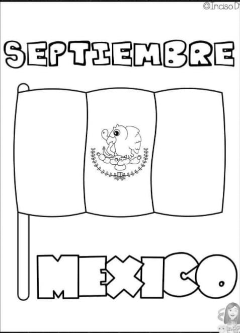 Dibujo de la bandera de México caricatura
