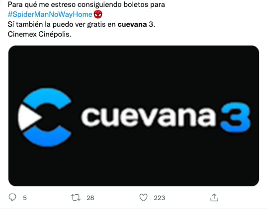 Memes sobre Cuevana tras preventa de 'Spider-Man: No Way Home'