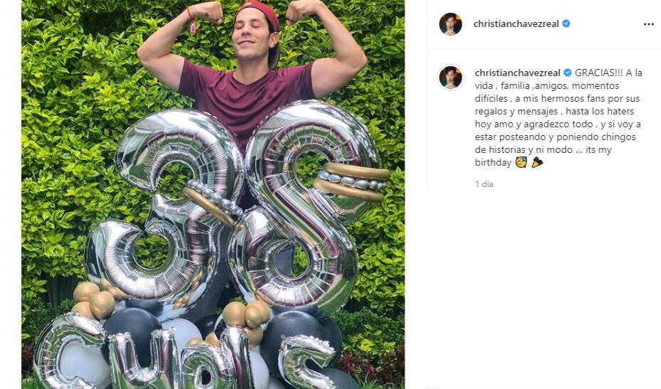 Christian Chávez celebra sus 38 años.