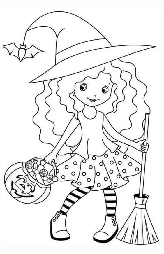 Dibujo de bruja de Halloween