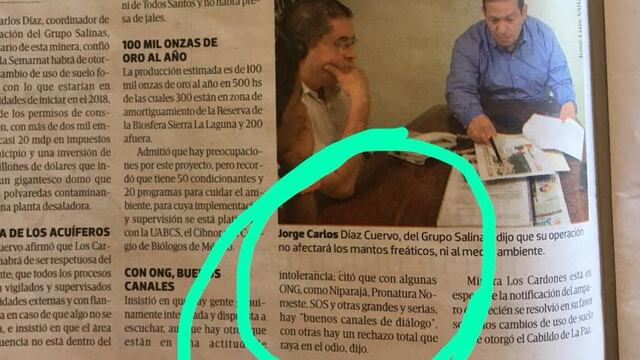El Sudcaliforniano publicó una entrevista con el vocero de Los Cardones en donde hablaba de un diálogo estrecho con 3 organizaciones civiles.