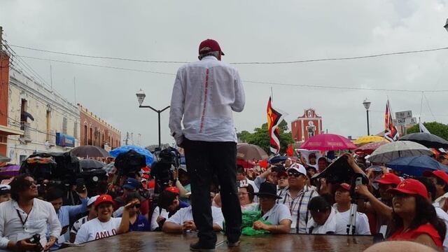 Andrés Manuel López Obrador en Ticul, Yucatán.