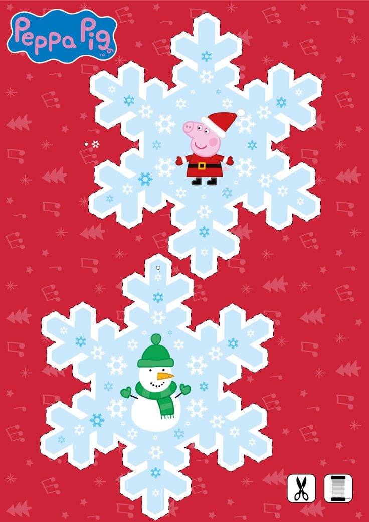 Etiquetas navideñas de Peppa Pig para imprimir