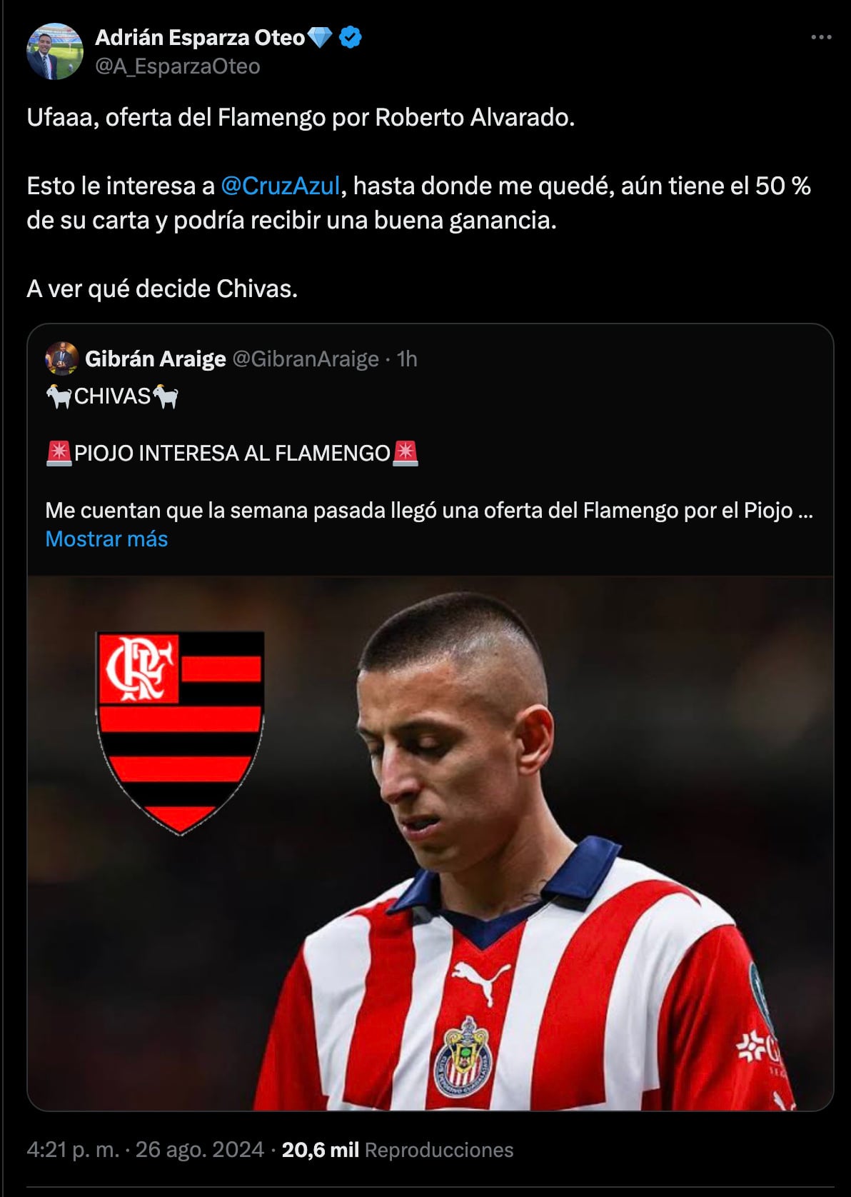 Cruz Azul se quedó con porcentaje de la carta de Alvarado.