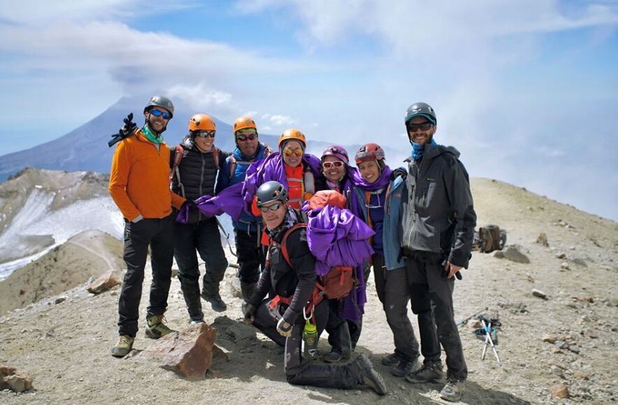 Grupo de montañistas que subieron al Iztaccihuatl.
