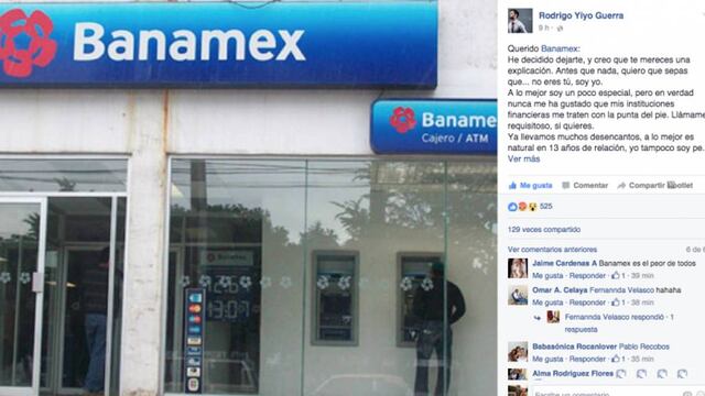 Carta de despedida de cliente Banamex.