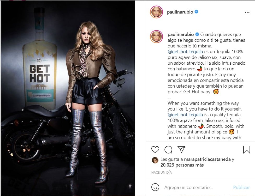 Publicación de Paulina Rubio en Instagram