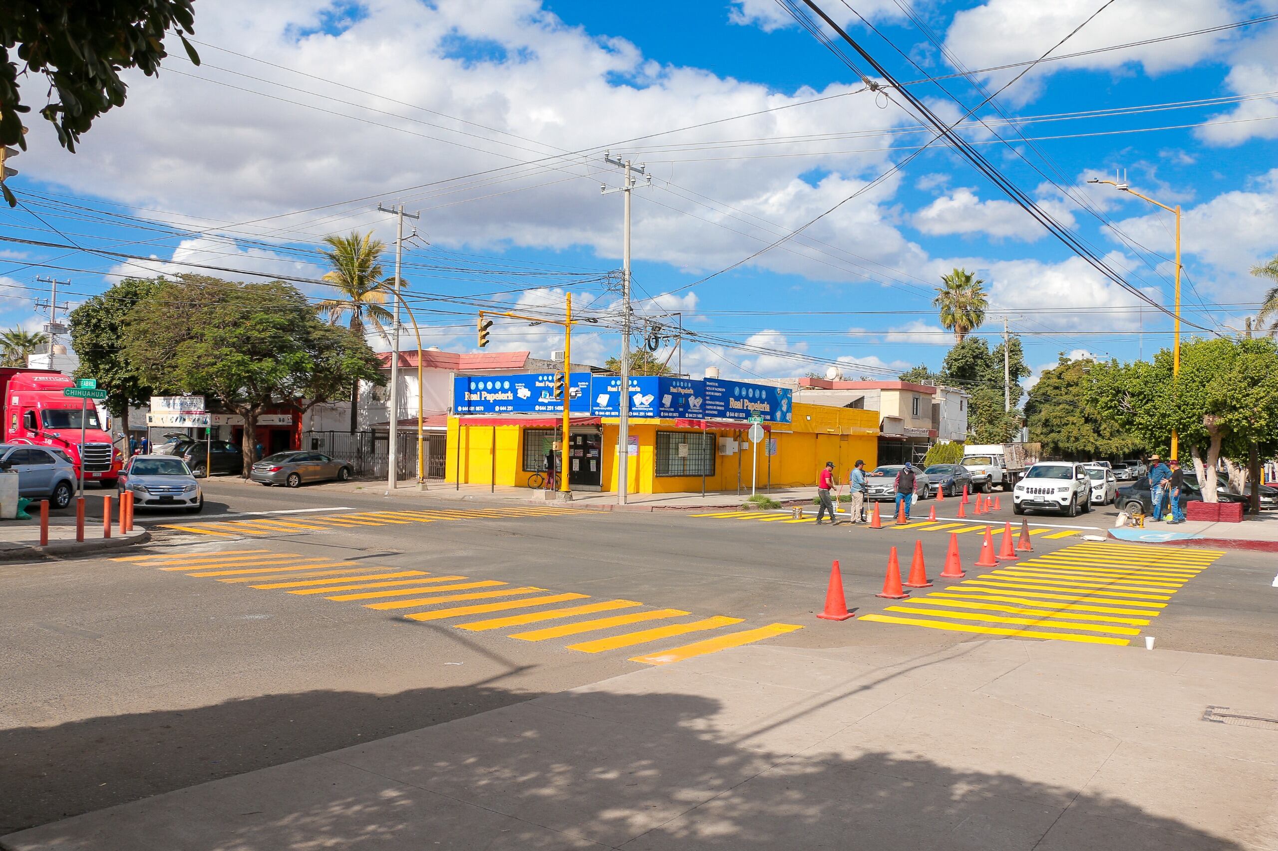 Gobierno de Cajeme rehabilita cruce de Chihuahua y 6 de Abril