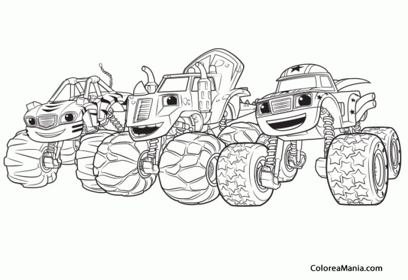 5 dibujos de Blaze y los Monster Machines para colorear tú mismo