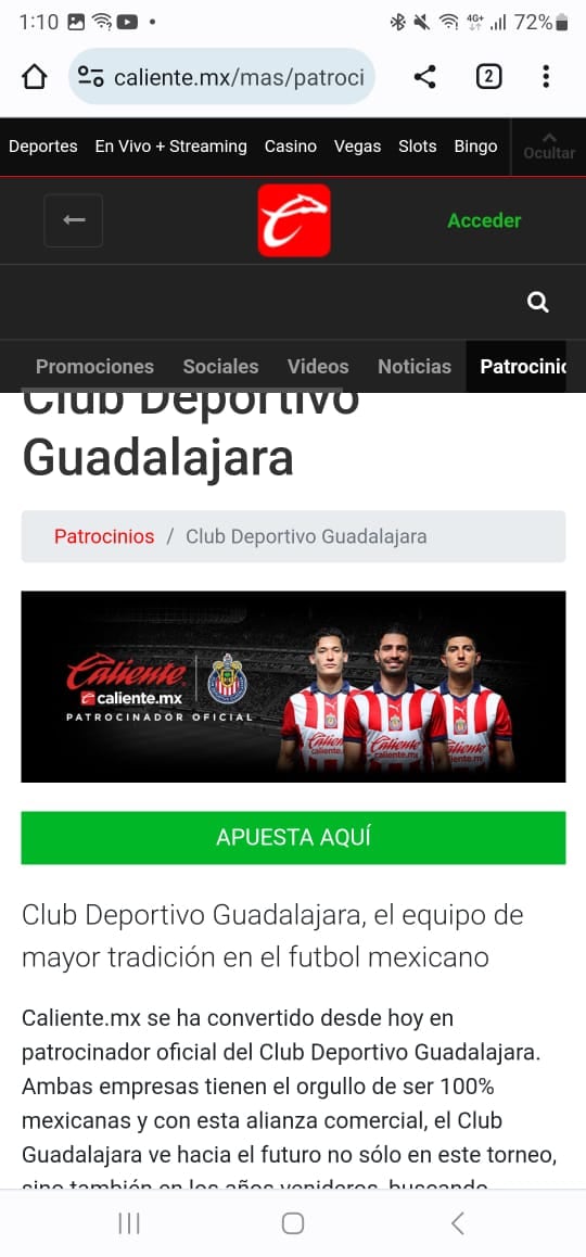 Alexis Vega no aparece en el banner de Grupo Caliente
