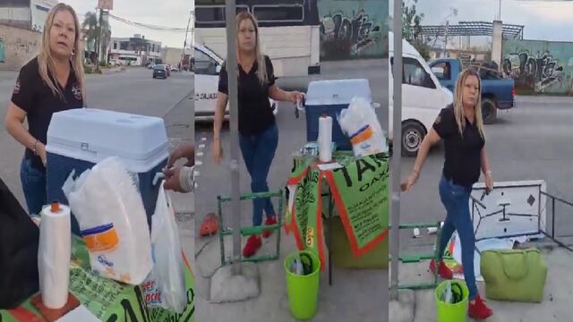 Tiró puesto de tamales a vendedora en Guadalajara y ya la apodan Lady Tamales