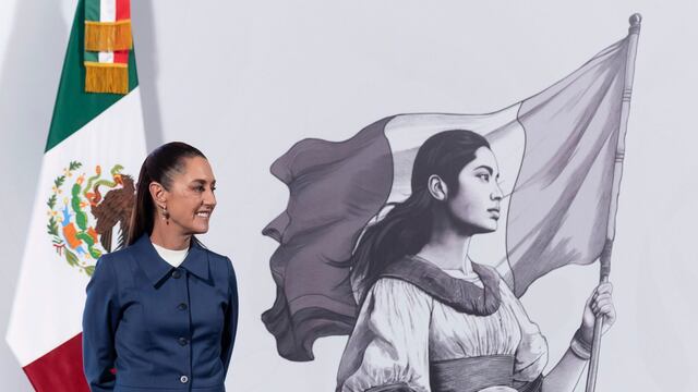 Claudia Sheinbaum, presidenta de México, durante la conferencia “Mañanera del Pueblo” desde Palacio Nacional